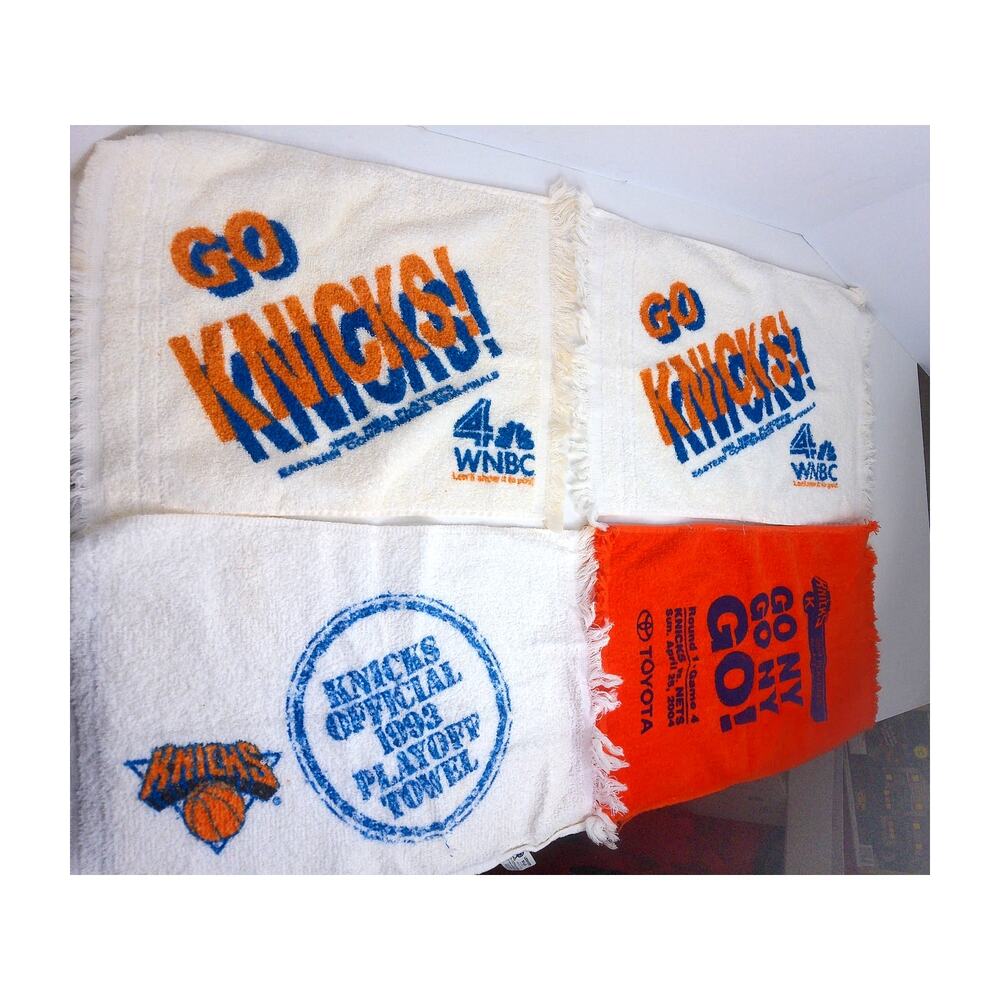 Vintate NY Knicks Basketball Playoff Collectors Hand Towels Set Of 4